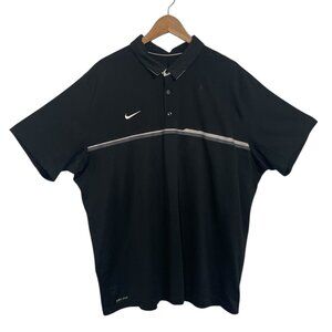 Nike Golf Polo Dri Fit Men's size 2XL Black Short sleeve lightweight collard